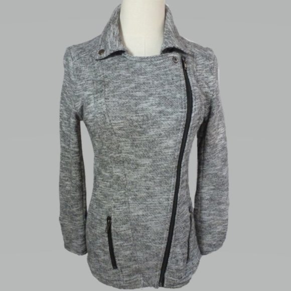 Market & Spruce S Heather Gray Moto Jacket - Picture 2 of 5